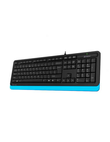 Tastaturi A4Tech Keyboard A4Tech FK10, Multimedia Hot Keys, Laser Inscribed Keys , Splash Proof, 1.5m, USB, ENRURO, BlackBlue