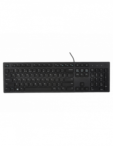 Клавиатуры Dell Keyboard Dell KB216, Multimedia, Fn Keys, Quiet keys, Spill resistant, Black, Russian, USB