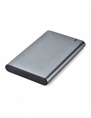 Accesorii HDD 2.5, huse externe 2.5 SATA HDDSSD 9.5 mm External Case Type-C, Gembird EE2-U3S-6-GR, aluminum, Grey