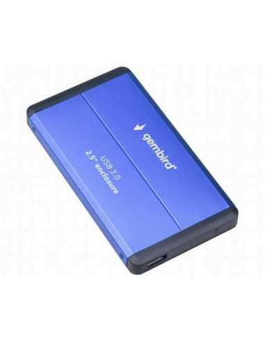 Аксессуары для HDD 2.5, внешние чехлы 2.5 SATA HDD External Case (USB 3.0), Blue, Gembird EE2-U3S-2-B