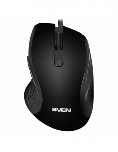 Мыши SVEN Mouse SVEN RX-113, Optical, 800-2000 dpi, 6 buttons, Ergonomic, Black, USB