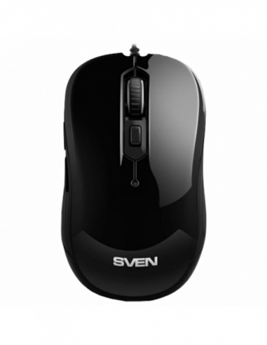 Mouse-uri SVEN Mouse SVEN RX-520S Silent, Optical, 800-3200 dpi, 6 buttons, Ambidextrous, Black