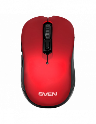 Mouse-uri SVEN Wireless Mouse SVEN RX-560SW, Silent, Optical, 800-1600 dpi, 6 buttons, Ergonomic, 1xAA, Red