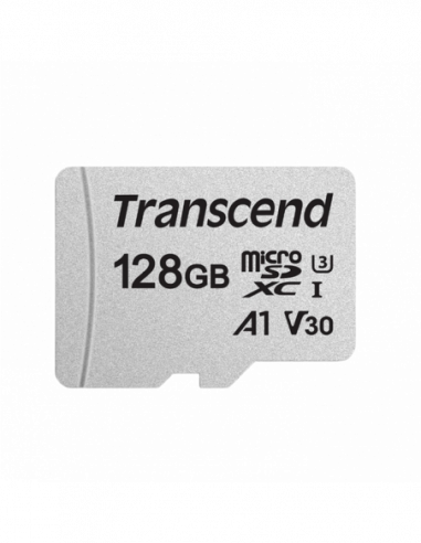 Безопасные цифровые карты микро 128GB MicroSD (Class 10) UHS-I (U3), Transcend TS128GUSD300S (RW:9545MBs)