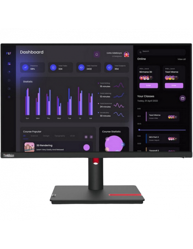 23,8" Монитор Lenovo T24i-30, IPS 1920x1080 FHD, Чёрный