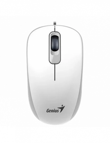 Mouse-uri Genius Mouse Genius DX-110, Optical, 1000 dpi, 3 buttons, Ambidextrous, White, USB