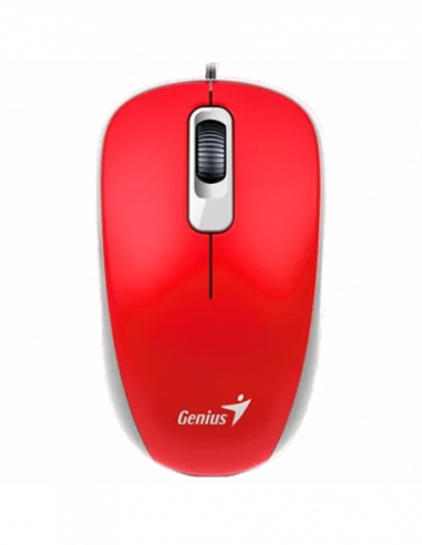 Mouse-uri Genius Mouse Genius DX-110, Optical, 1000 dpi, 3 buttons, Ambidextrous, Red, USB