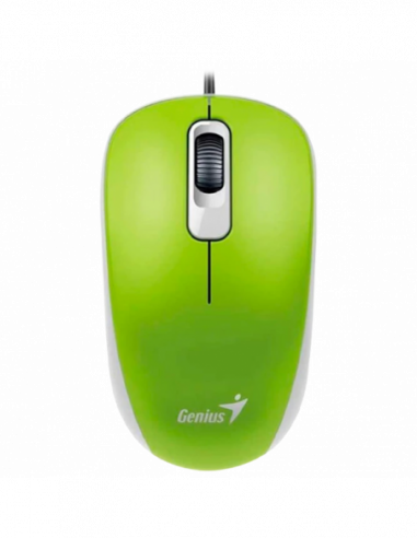 Mouse-uri Genius Mouse Genius DX-110, Optical, 1000 dpi, 3 buttons, Ambidextrous, Green, USB