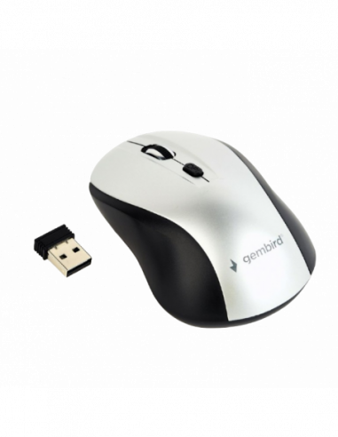 Мыши Gembird Wireless Mouse Gembird MUSW-4B-02-BS Optical 800-1600 dpi 4 buttons Ambidextrous 2xAAA, BlackSilver
