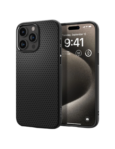 Husă Spigen iPhone 15 Pro Max Liquid Air, Negru mat