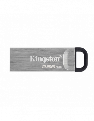 Metalic-Viteză mare-Premium 256GB USB3.2 Flash Drive Kingston DataTraveler Kyson, Silver, Metal Case, Key Ring (DTKN256GB)