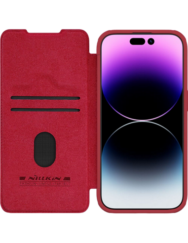 Чехол книжка Nillkin iPhone 15 Pro - Qin Pro, Красный