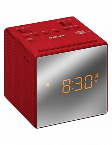 Портативный колонки с радиочасами SONY ICF-C1T, Red, Clock Radio with dual alarm, AMFM