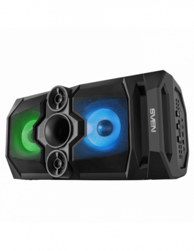 Sisteme audio portabile, Partybox Speakers SVEN PS-650 50w, Black, Bluetooth, microSD, FM, AUX, USB, LED, power:8000mA, USB,