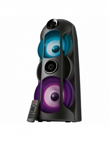 Sisteme audio portabile, Partybox Speakers SVEN PS-720 80w, Black, Bluetooth, TWS, Bluetooth, FM, USB, microSD, 2x4400mAh