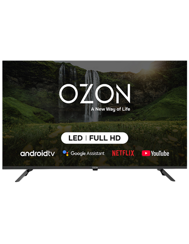 43" LED SMART Телевизор OZON H43S7000R, 1920x1080 FHD, Android TV, Чёрный