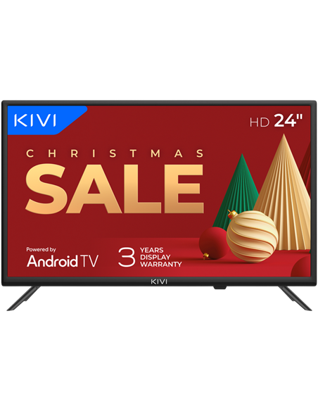 24" LED SMART Телевизор KIVI 24H760QB, 1366x768 HD, Android TV, Чёрный