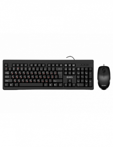 Клавиатуры SVEN Keyboard amp- Mouse SVEN KB-S320C, Fullsize layout, Splash proof, Fn key, Black, USB