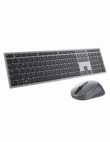 Tastaturi Dell Wireless Keyboard amp- Mouse Dell Premier Multi-Device KM7321W, Well-crafted design, 2.4GhzBT, Russian, Titan Gre