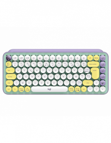 Клавиатуры Logitech Wireless Keyboard Logitech POP Keys, Mechanical, Compact design, F- keys, Emoji Keys, 2xAAA, 2.4Ghz+BT, EN, 