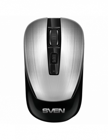 Мыши SVEN Wireless Mouse SVEN RX-380W, Optical, 800-1600 dpi, 6 buttons, Ambidextrous, 1xAA, Silver