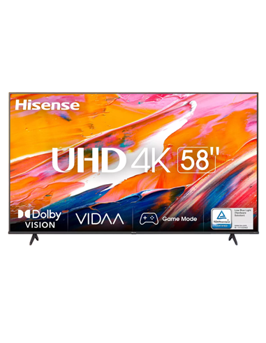 58" LED SMART Телевизор Hisense 58A6K, 3840x2160 4K UHD, VIDAA U6.0, Чёрный