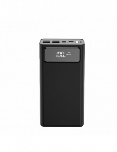 Baterii externe portabile Power Bank XO 50000 mAh with digital display, PR125 Black (3input 4 output)