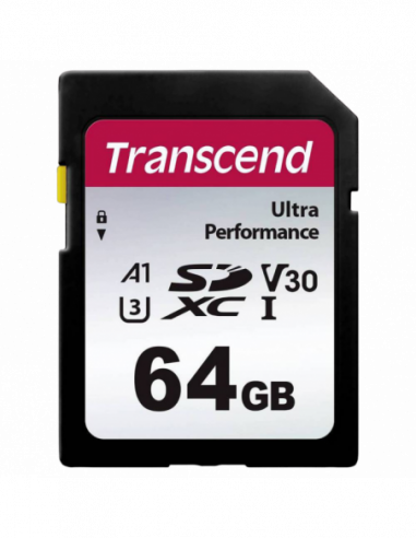 Безопасные цифровые карты .64GB SDXC Card (Class 10) UHS-I , U3, Transcend 340S TS64GSDC340S (RW:16050MBs)