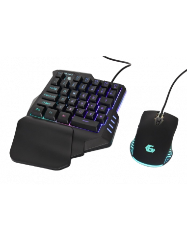 Tastaturi pentru jocuri GMB Gaming Kit IVAR TWIN, 35-key keyboard amp- mouse, 1000-3200 dpi, 7 buttons, Rainbow LED, USB