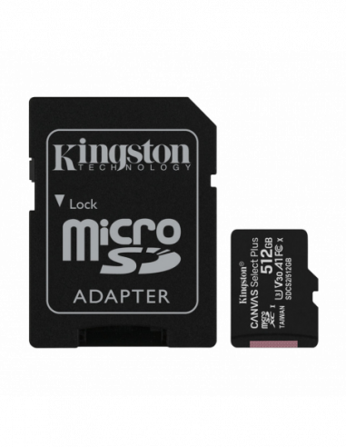 Безопасные цифровые карты микро 512GB MicroSD (Class 10) UHS-I (U3) +SD adapter, Kingston Canvas Select+ SDCS2512GB (10085MBs)