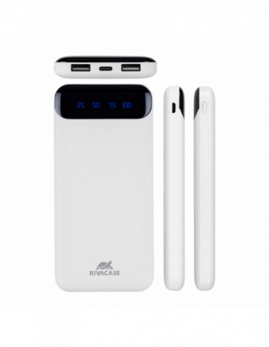 Baterii externe portabile Power Bank Rivacase 10000 mAh QC 3.0PD, VA2240, White