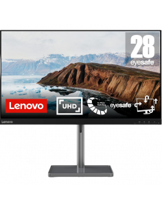 28,5" Монитор Lenovo L28u-35, IPS 3840x2160 4K UHD, Чёрный | Серебристый