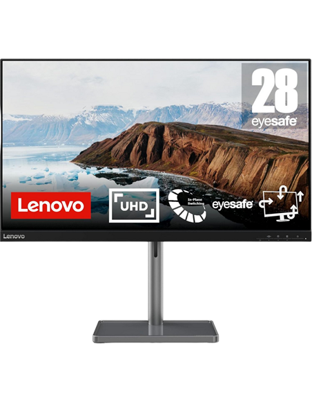 28,5" Монитор Lenovo L28u-35, IPS 3840x2160 4K UHD, Чёрный | Серебристый