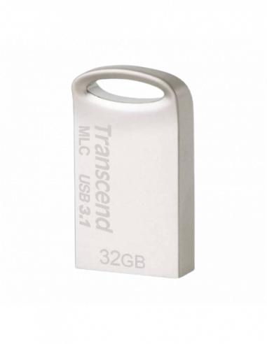Metalic-Viteză mare-Premium 32GB USB3.1 Flash Drive Transcend JetFlash 720S, Silver, Metal Case, COB (MLC , RW:13045MBs)