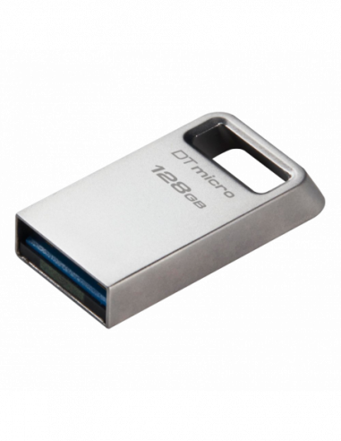 Metalic-Viteză mare-Premium 128GB USB3.2 Flash Drive Kingston DataTravaler Micro (DTMC3G2128), Premium Metal Case (R:200MBs)