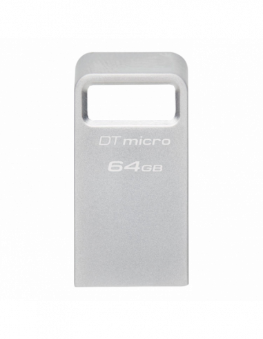 Metalic-Viteză mare-Premium 64GB USB3.2 Flash Drive Kingston DataTravaler Micro (DTMC3G264GB), Premium Metal Case (R:200MBs)