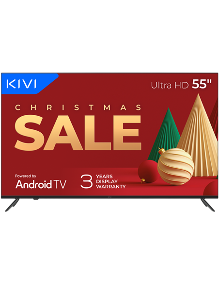 55" QLED SMART TV KIVI 55U770QB, 3840x2160 4K UHD, Android TV, Negru