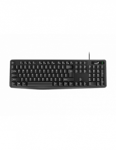 Клавиатуры Genius Keyboard Genius KB-117, Classic, 12 Fn keys, Concave Keycap, Spill Resistant, 1.5m, USB, ENRU, Black