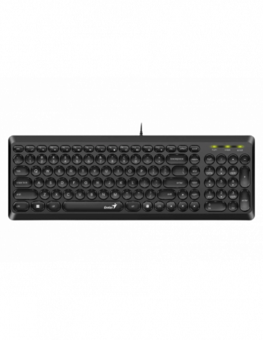Tastaturi Genius Keyboard Genius SlimStar Q200, 12 Fn Keys, Low-profile, Slim Round Key, Quiet typin, 1.5m, USB, ENRU, Black