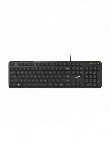 Tastaturi Genius Keyboard Genius SlimStar M200, 12 Fn Keys, Low-profile, Chocolate Keycap, Quiet typin, 1.6m, USB, ENRU, Black