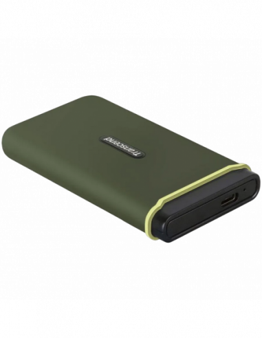 USB3.0 Внешний портативный SSD .500GB Transcend Portable SSD ESD380C Military Green, USB-C 3.2 (96x54x12mm, 75g, RW:2K2K MBs)