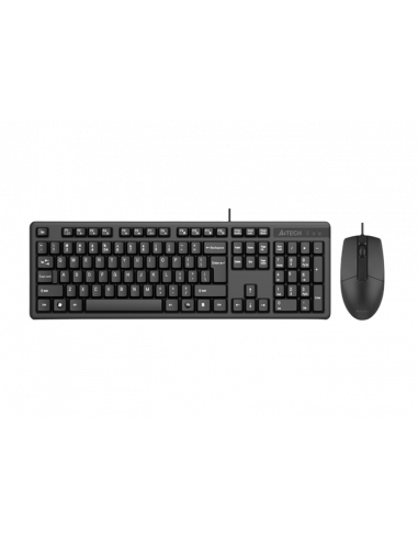 Tastaturi A4Tech Keyboard amp- Mouse A4Tech KK-3330, 12Fn Keys, Laser Engraving, Splash Proof, 1200 dpi, 3 buttons, 1.5m, USB, E