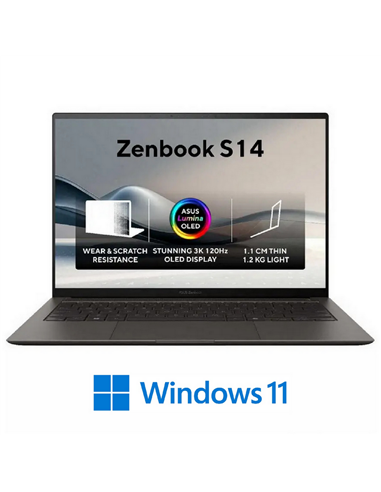 Laptop 14" ASUS Zenbook S 14 OLED UX5406SA, Zumaia Gray, Intel Core Ultra 7 258V, 32GB/1024GB, Windows 11 Home