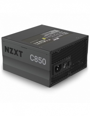 Блоки питания для ПК NZXT Power Supply ATX 850W NZXT C850 v2, 80+ Gold, 135 mm fan, Zero RPM Fan mode, Active PFC, Full Modular