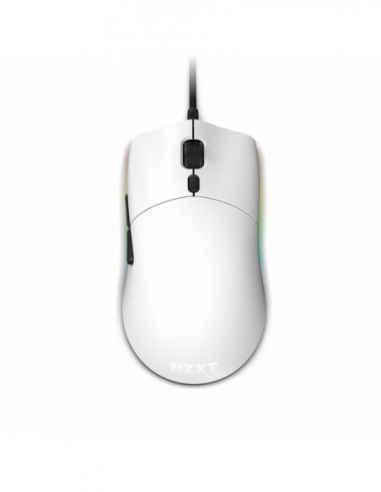 Игровые мыши NZXT Gaming Mouse NZXT Lift, up to16k dpi, PixArt 3389, 6 buttons, Omron SW, RGB, 67g, 2m, USB, White