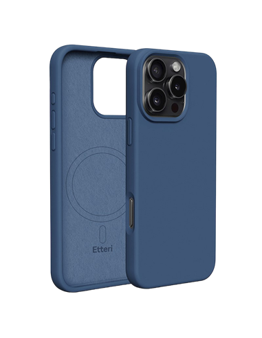 Чехол Etteri Silicone Mag case для iPhone 16 Pro, Темно-синий