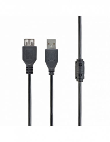 Удлинительный USB-кабель Cable USB, USB AMAF, 5.0 m, USB2.0 Premium quality with ferrite core, CCF-USB2-AMAF-15