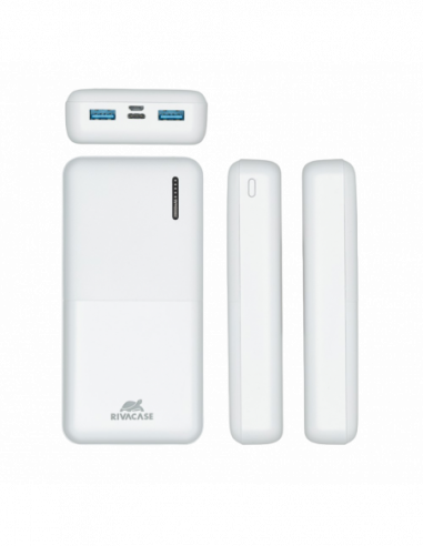 Baterii externe portabile Power Bank Rivacase 20000 mAh QC 3.0PD, VA2572, White
