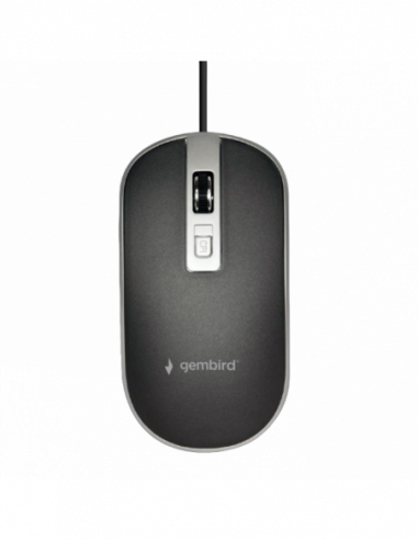Мыши Gembird Mouse Gembird MUS-4B-06-BS, 800-1200 dpi, 4 buttons, Ambidextrous, 1.35m, BlackSilver, USB