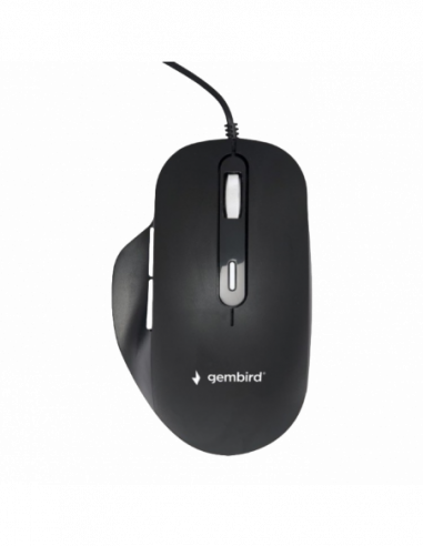 Mouse-uri Gembird Mouse Gembird MUS-6B-02, 1200-3200 dpi, 6 buttons, Ergonomic, 1.35m, Black, USB